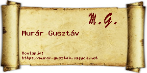 Murár Gusztáv névjegykártya